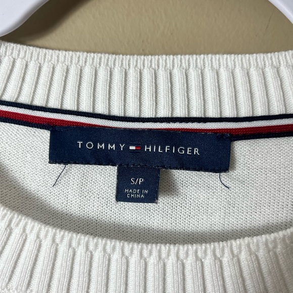 Tommy Hilfiger Graphic Heart Stripe Trim Crewneck Sweater Size Small Preppy Y2K - Picture 6 of 9
